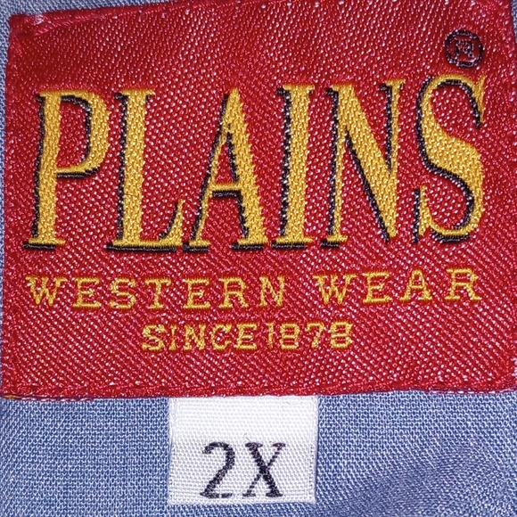 Plains Western Wear Pearl Snap Big Man Long Sleeve Shirt - Picture 8 of 8